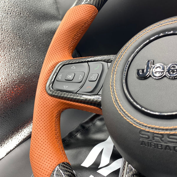 2018+JT / JL “Black Carbon Brown Accent” Jeep Wrangler Steering Wheel