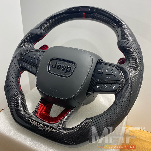 2018-2021 Carbon “Track Series” Red Carbon Accent TrackHawk Steering Wheel