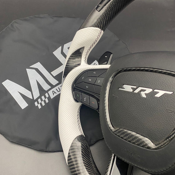 2018-2021 Carbon White Accent “Track Series” TrackHawk Steering Wheel